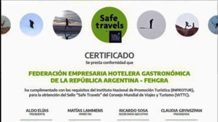 FEHGRA y los primeros hoteles y restaurants recibieron el sello Safe Travels