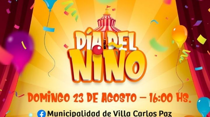 A las 16 horas arranca el festejo por el Día del Niño en Carlos Paz