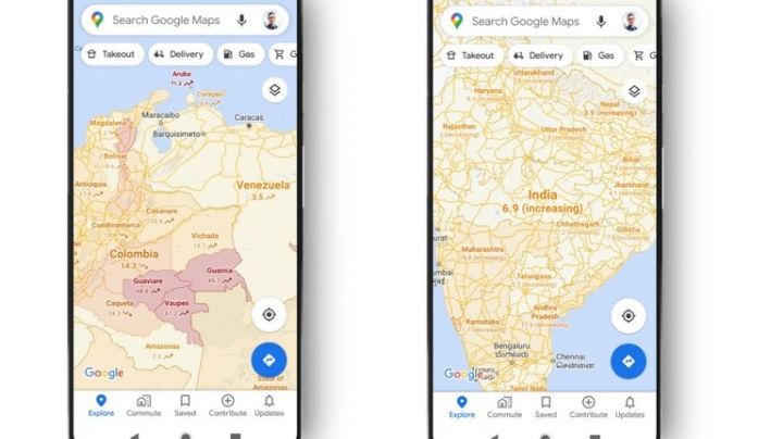 Google Maps ya informa las áreas donde hay más o menos COVID-19