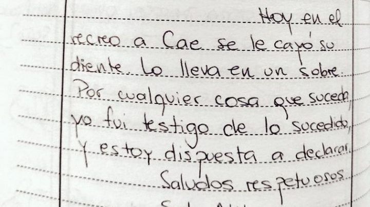 Se le cayó un diente en clase y su maestra le escribió al Ratón Pérez