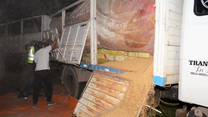 En un camión trasladaban arroz para ocultar dos toneladas de marihuana