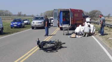 Grave accidente de moto de un papá y su hija en la ruta E-358