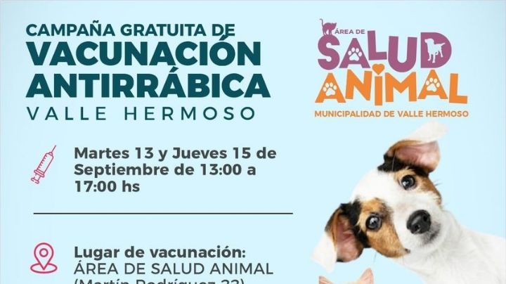 Arranca la vacunación de perros y gatos en Valle Hermoso