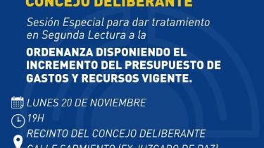 La Falda tratará mañana el incremento en el presupuesto de gastos