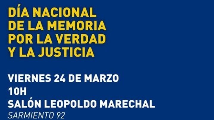 Mañana se llevará a cabo el acto por el Día de la Memoria en La Falda
