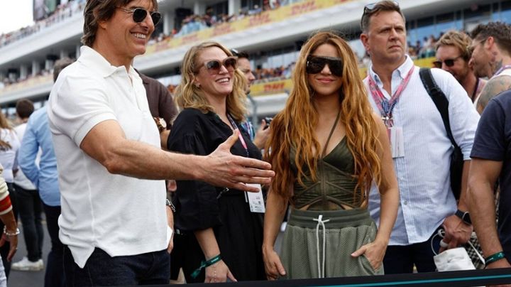 Shakira se mostró con Tom Cruise y Lewis Hamilton durante la F1 de Miami