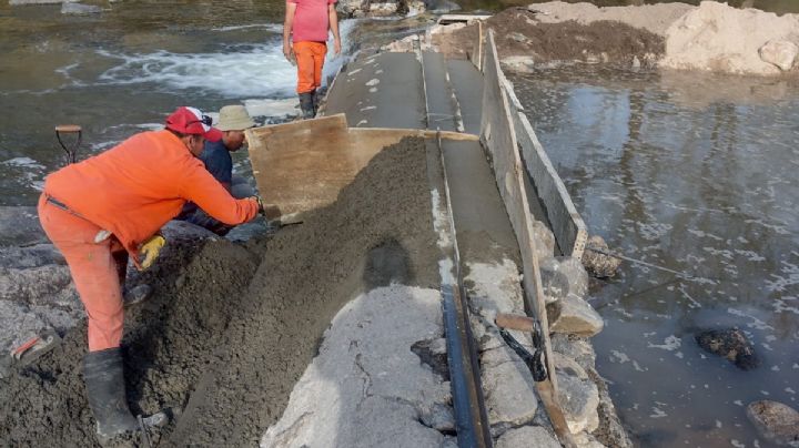 Carlos Paz: Repararon el muro nivelador en el río San Antonio