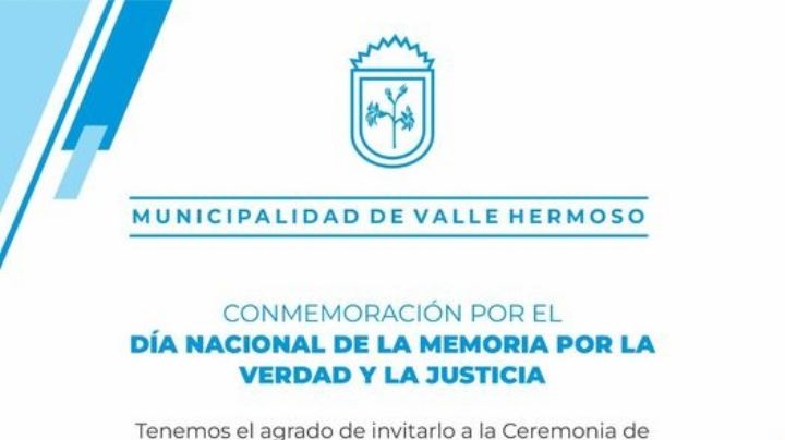 Valle Hermoso conmemora el Día de la Memoria por la Verdad y la Justicia